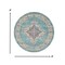 Homeroots 4 ft. Round Light Blue Distressed Medallion Area Rug 385333 - alternate 3